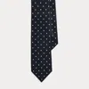 Ralph Lauren Polka-dot Silk Satin Tie In Blue