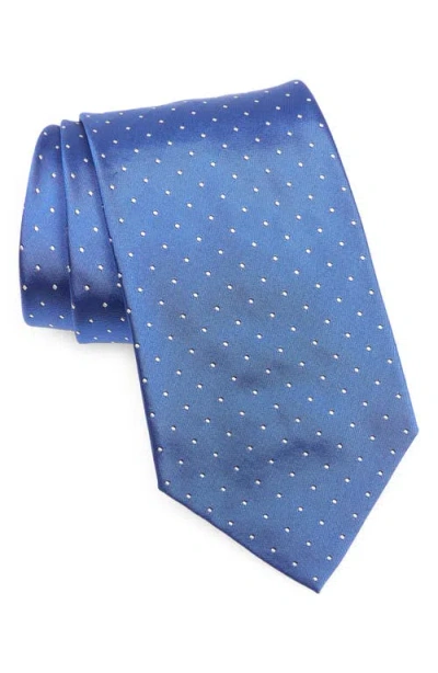 Ralph Lauren Purple Label Polka Dot Silk Tie In Pinot Blue