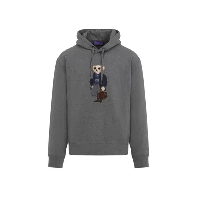 RALPH LAUREN PURPLE LABEL RALPH LAUREN PURPLE LABEL POLO BEAR APPLIQUÉ HOODIE