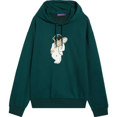 Ralph Lauren Purple Label Polo Bear Cotton & Cashmere Graphic Hoodie In Green
