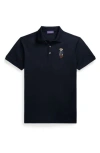 Ralph Lauren Purple Label Polo Bear Embroidered Cotton Piqué Polo In Classic Chairman Navy