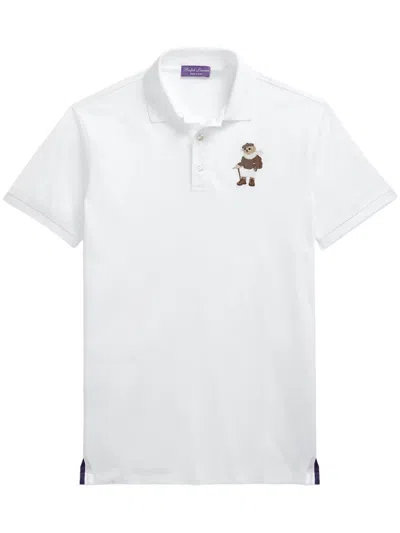 Ralph Lauren Polo-bear Slim-cut Polo Shirt In White