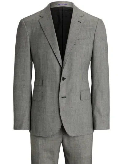 Ralph Lauren Prince Of Wales Check Suit In Black