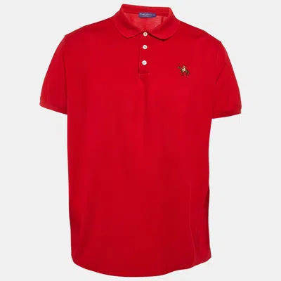 Pre-owned Ralph Lauren Red Cotton Pique Polo T-shirt Xxl