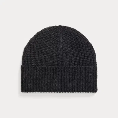 Ralph Lauren Rib-knit Cashmere Hat In Charcoal