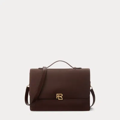 Ralph Lauren Purple Label Rl Pebbled Calfskin Briefcase In Brown