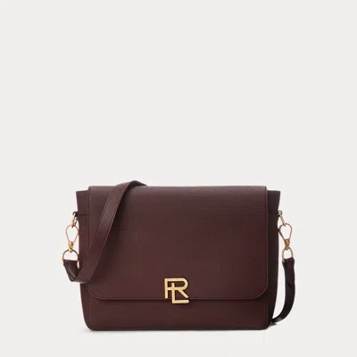 Ralph Lauren Purple Label Rl Pebbled Calfskin Messenger Bag In Burgundy