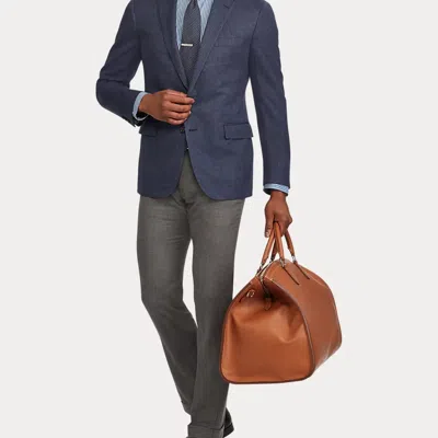Ralph Lauren Saddle Calfskin Weekender In Gold