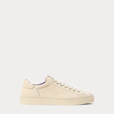 Ralph Lauren Severn Calf-suede Sneaker In Cream