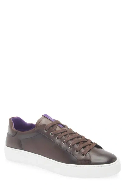 Ralph Lauren Purple Label Severn Calfskin Leather Sneaker In Brown