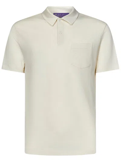 Ralph Lauren Purple Label Short Sleeved Polo Shirt In White