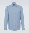 RALPH LAUREN PURPLE LABEL SILK AND LINEN CANVAS SHIRT