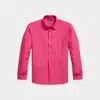 Ralph Lauren Purple Label Silk-linen Popover Shirt In Pink