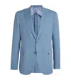 Ralph Lauren Hadley Hand-tailored Silk-linen Jacket In Infinity Blue