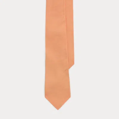 Ralph Lauren Silk-linen Tie In Orange Poppie