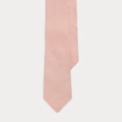 Ralph Lauren Silk-linen Tie In Soft Pink