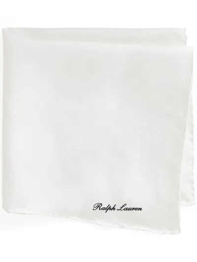 Ralph Lauren Silk Pocket Square In White