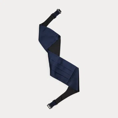 Ralph Lauren Silk Satin Cummerbund In Navy