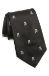 Ralph Lauren Purple Label Skull & Crossbones Silk Tie In Black
