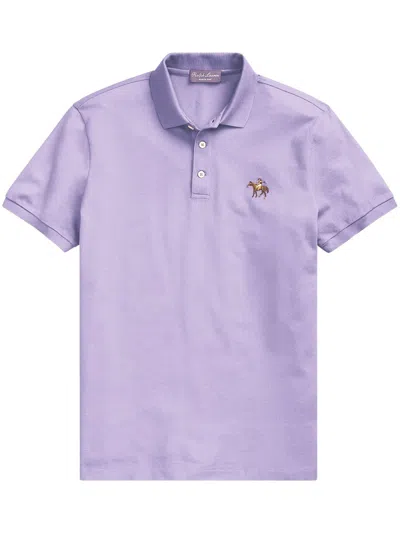 Ralph Lauren Slim-cut Piqué Polo Shirt In Blue