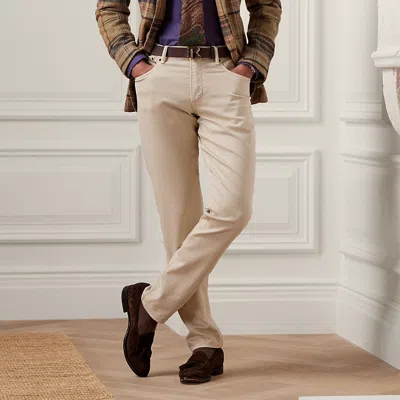 Ralph Lauren Slim Fit Stretch Dobby Trouser In Neutral