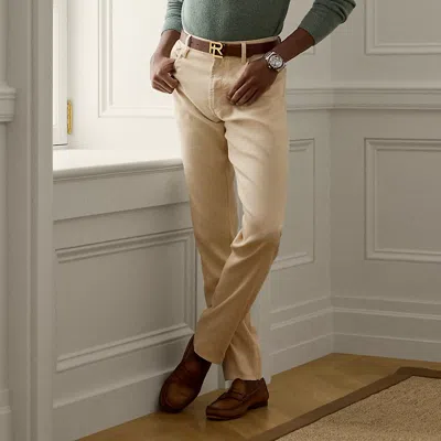 Ralph Lauren Slim Fit Stretch Linen-cotton Jean In Vintage Cream