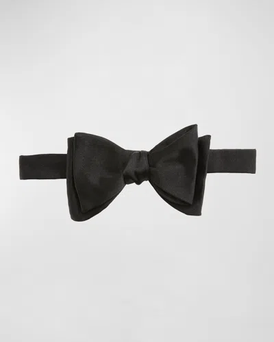 Ralph Lauren Solid Satin Bow Tie In Black