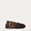 Ralph Lauren Sportsman Braided Leather Belt In Brown