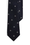 Ralph Lauren Silk-cashmere Club Tie In Blue