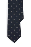 Ralph Lauren Purple Label Standard Diamond Jacquard Silk Tie In Blue