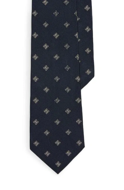 RALPH LAUREN RALPH LAUREN PURPLE LABEL STANDARD DIAMOND JACQUARD SILK TIE