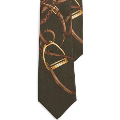 RALPH LAUREN RALPH LAUREN PURPLE LABEL STANDARD EQUESTRIAN PRINT SILK TIE