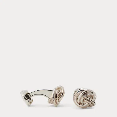 Ralph Lauren Purple Label Sterling Silver Knot Cufflinks In Brown