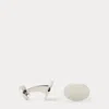 Ralph Lauren Sterling Silver Oval Cufflinks In Silver