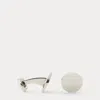 Ralph Lauren Sterling Silver Round Cuff Links In Silver