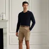 Ralph Lauren Purple Label Straight Fit Stretch Chino Short In Gold