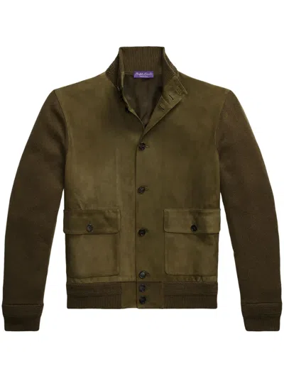 Ralph Lauren Suede Cardigan In Green