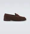 Ralph Lauren Suede Penny Loafers In Brown