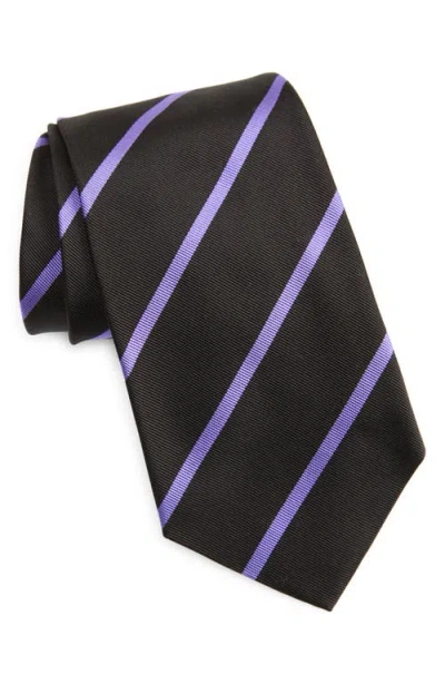 Ralph Lauren Men's Striped Silk Tie In Black