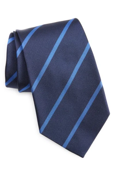 Ralph Lauren Purple Label Super Repp Stripe Silk Tie In Blue
