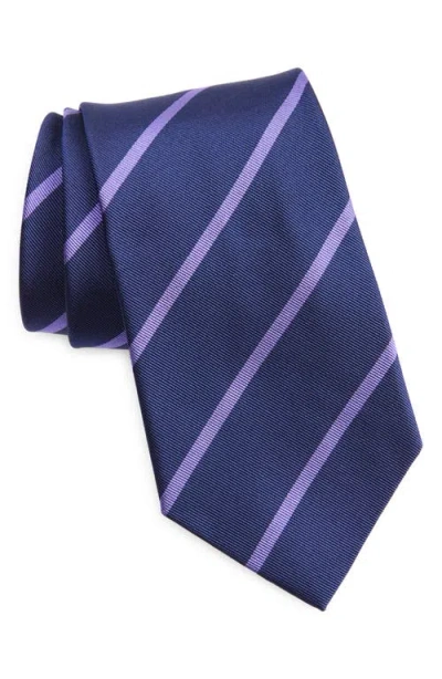 Ralph Lauren Purple Label Super Repp Stripe Silk Tie In Blue