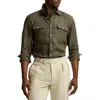 Ralph Lauren Purple Label Tailored Linen Button-up Shirt In Green
