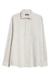 Ralph Lauren Purple Label Tattersall Plaid Brushed Cotton Button-up Shirt In Ivory Multi