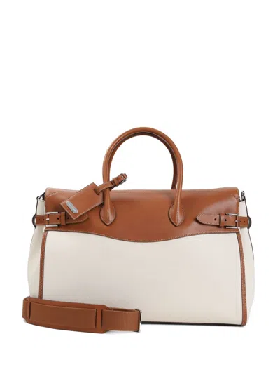 Ralph Lauren Two-tone Tote Bag In Neutrals
