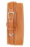 Ralph Lauren Purple Label Vaccheta Leather Belt In Brown