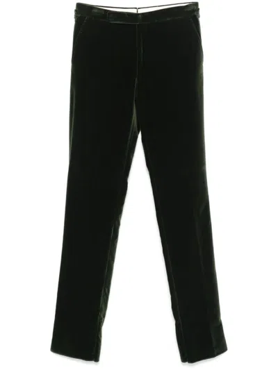 Ralph Lauren Velvet Trousers In Green