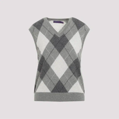 Ralph Lauren Purple Label Vest Sweater L In Light Grey