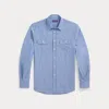 Ralph Lauren Washed Chambray Shirt In Medium Bermuda Wash