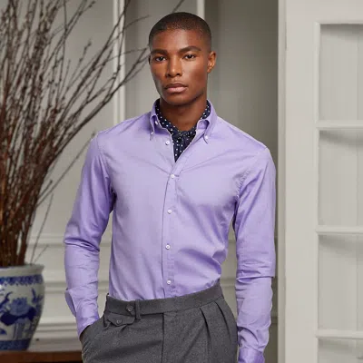 Ralph Lauren Washed Pinpoint Oxford Shirt In Purple