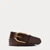 Ralph Lauren Welington Stirrup-buckle Alligator Belt In Goodwood Brown
